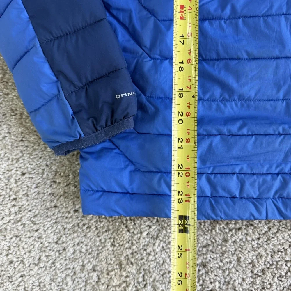 Columbia Jacket Youth Large Blue Hooded Omni-Heat Puffer Insulated Winter
